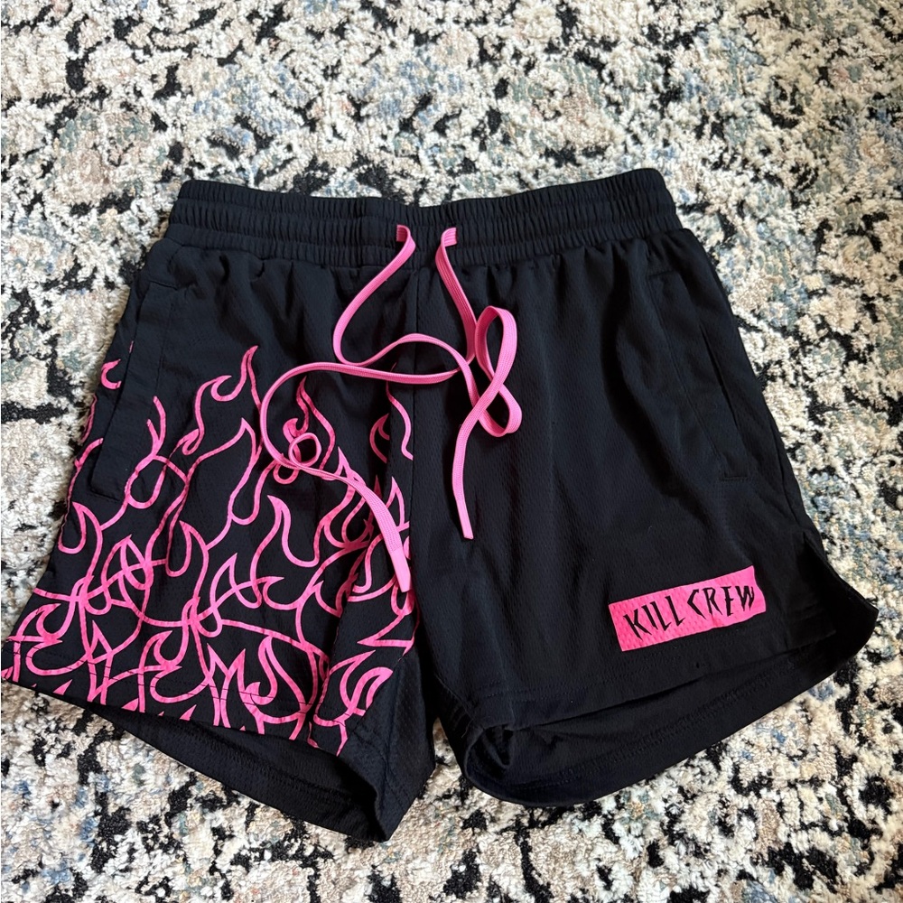 Kill Crew Black and Pink Women's Shorts